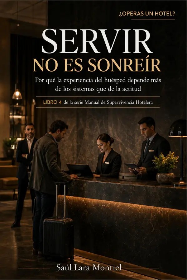 Portada del libro Servir no es sonreír, de Saúl Lara Montiel